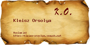 Kleisz Orsolya névjegykártya